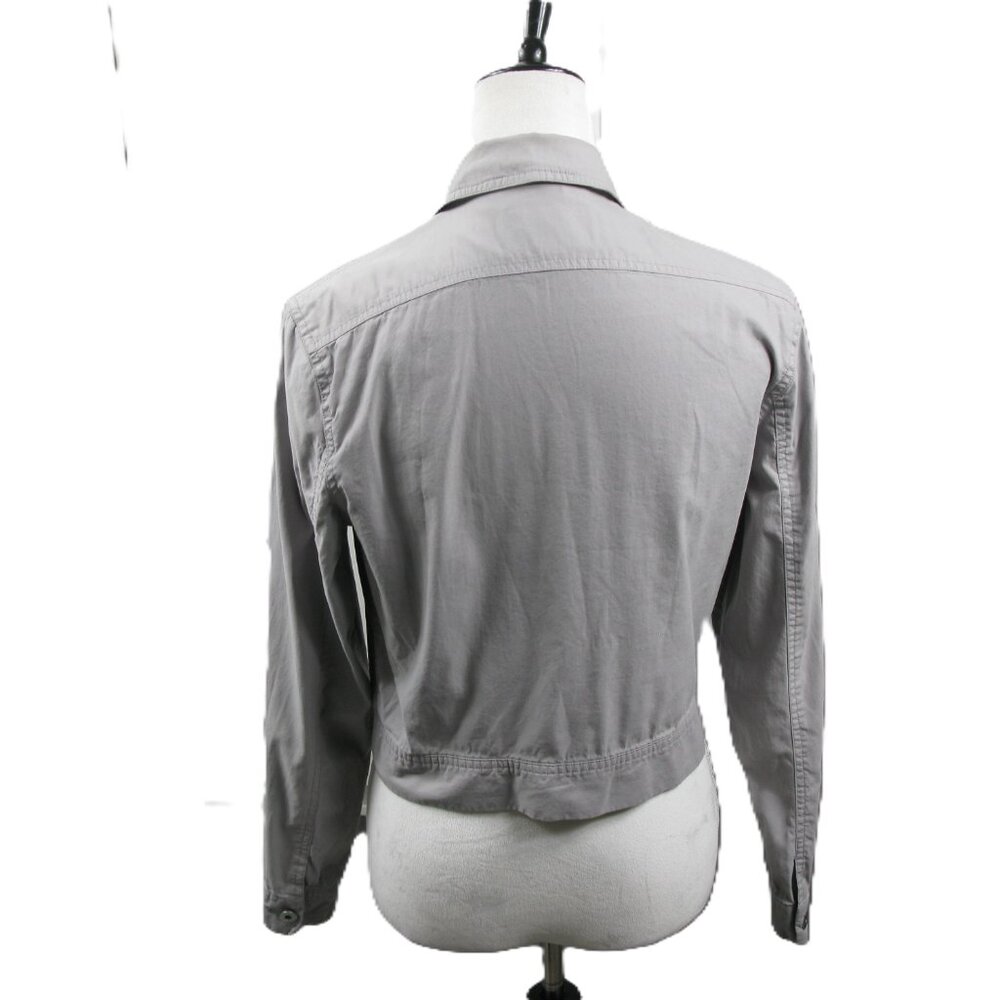Express Gray Lightweight Button Front Cotton Jack… - image 4